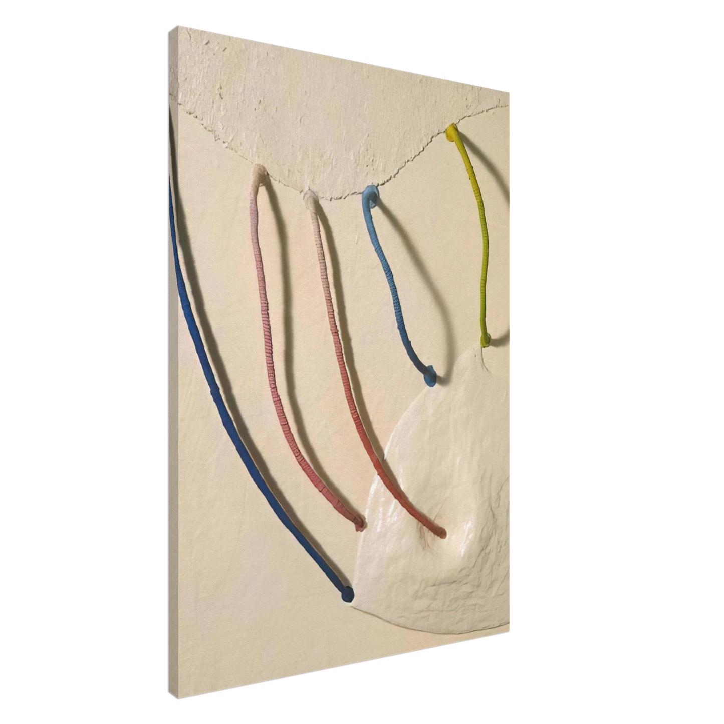 Eva Hesse - TOMORROW S APPLES 5 IN WHITE 1965 Canvas - 20x30 cm / 8x12 inches-canvas