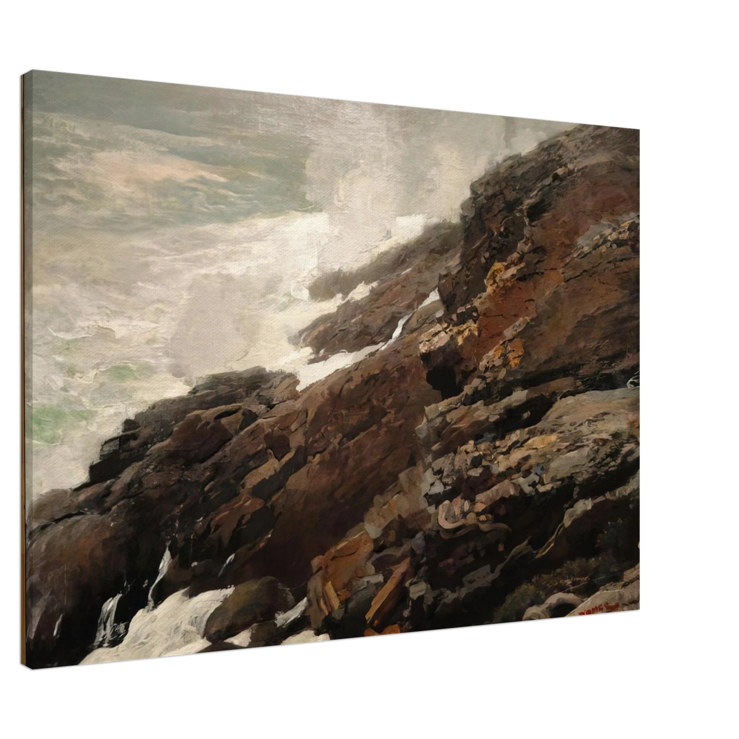 Winslow Homer - HIGH CLIFF COAST OF MAINE Canvas - 20x30 cm / 8x12 inches-canvas