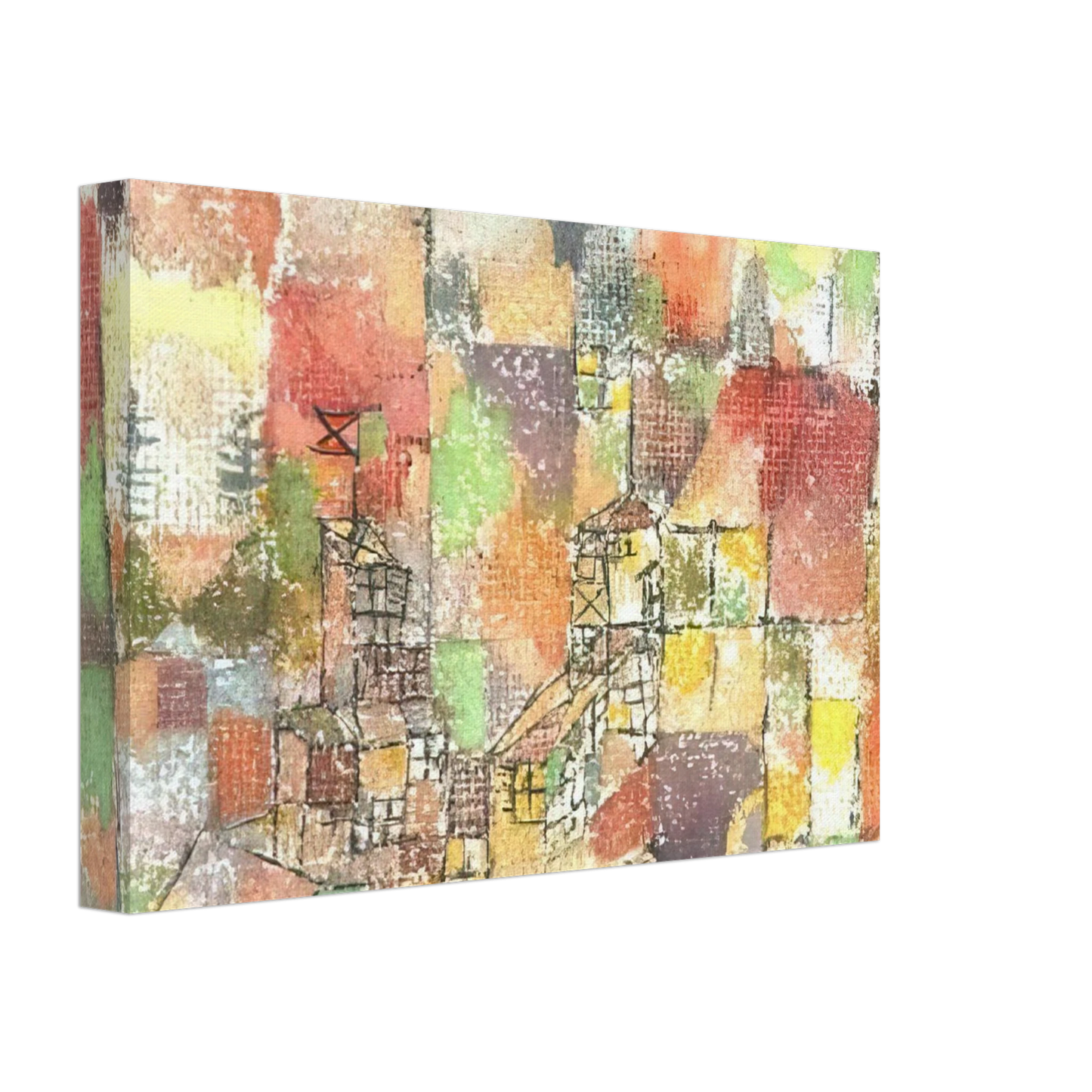 Paul Klee - TWO COUNTRY HOUSES 1918 Canvas - 70x100 cm / 28x40 inches-canvas