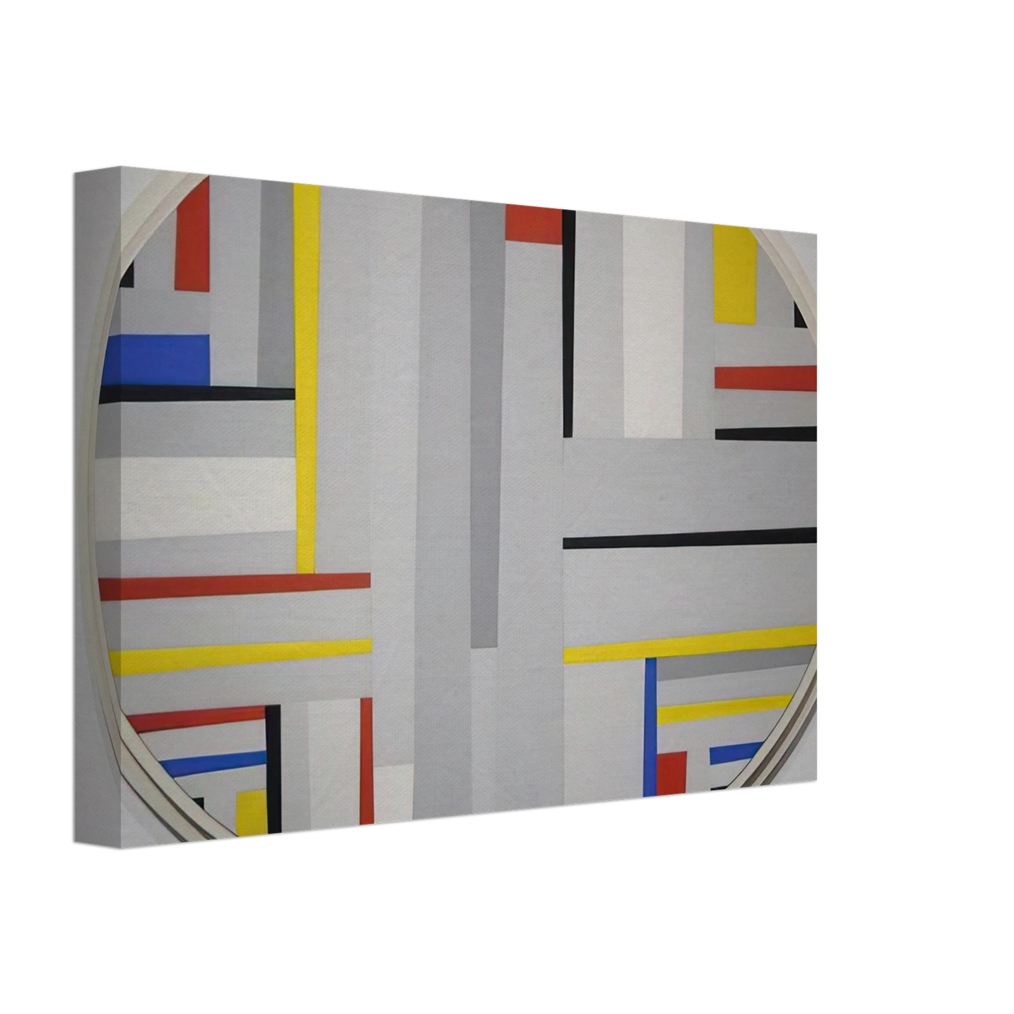 Fritz Glarner - Relational Painting, Tondo - Neoplasticism Canvas - 40x60 cm / 16x24 inches-canvas
