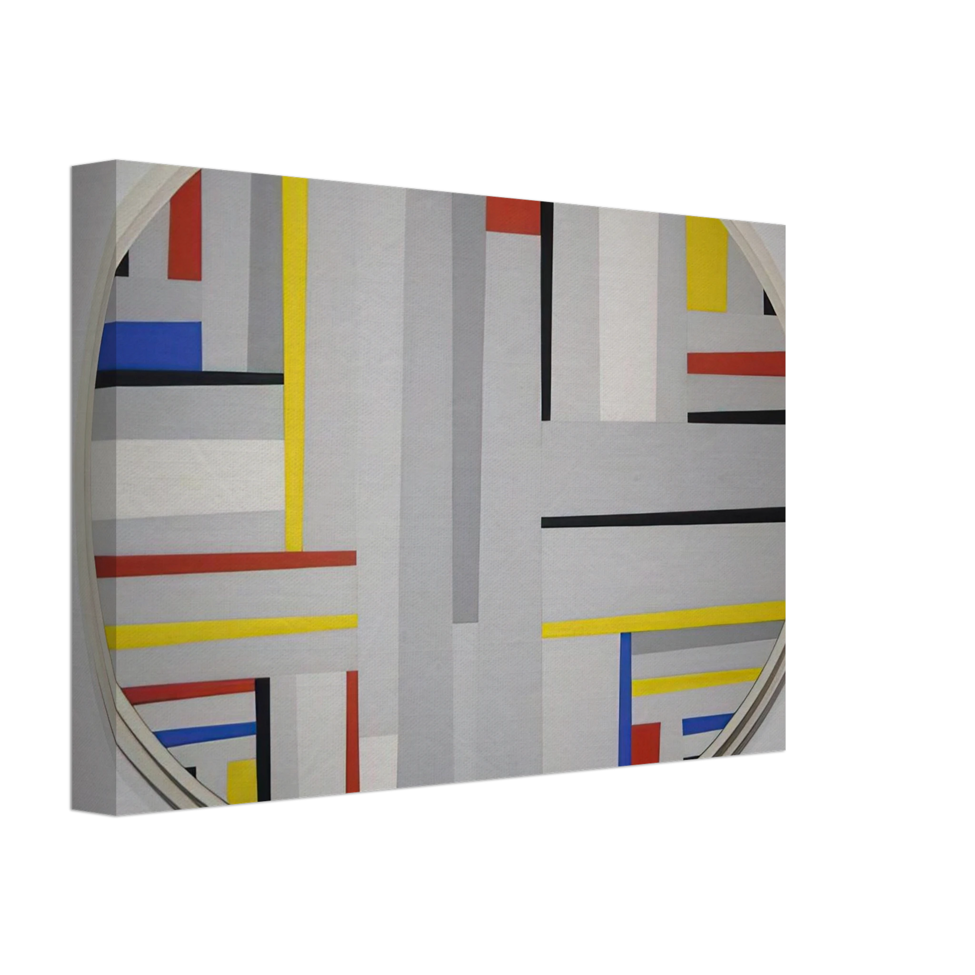 Fritz Glarner - Relational Painting, Tondo - Neoplasticism Canvas - 40x60 cm / 16x24 inches-canvas