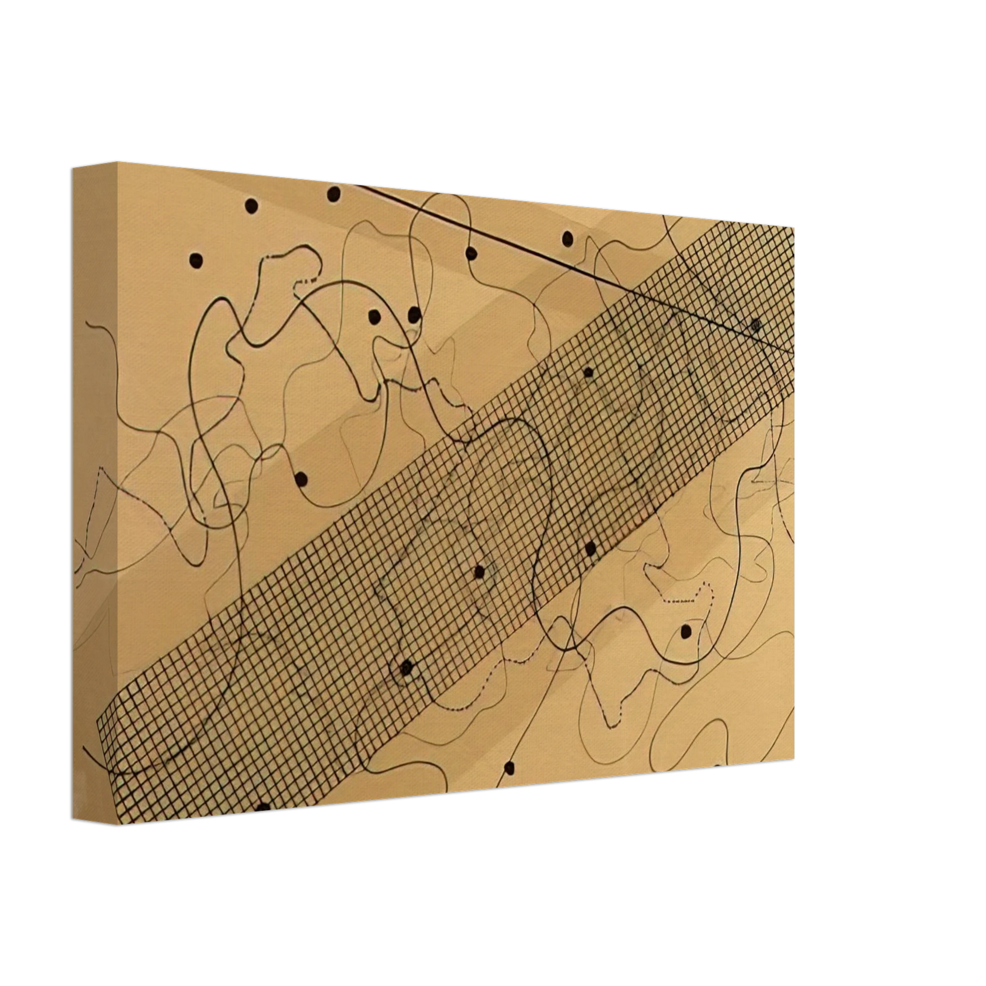 John Cage - Fontana Mix OrangeTan - 1981 Canvas - 40x60 cm / 16x24 inches-canvas