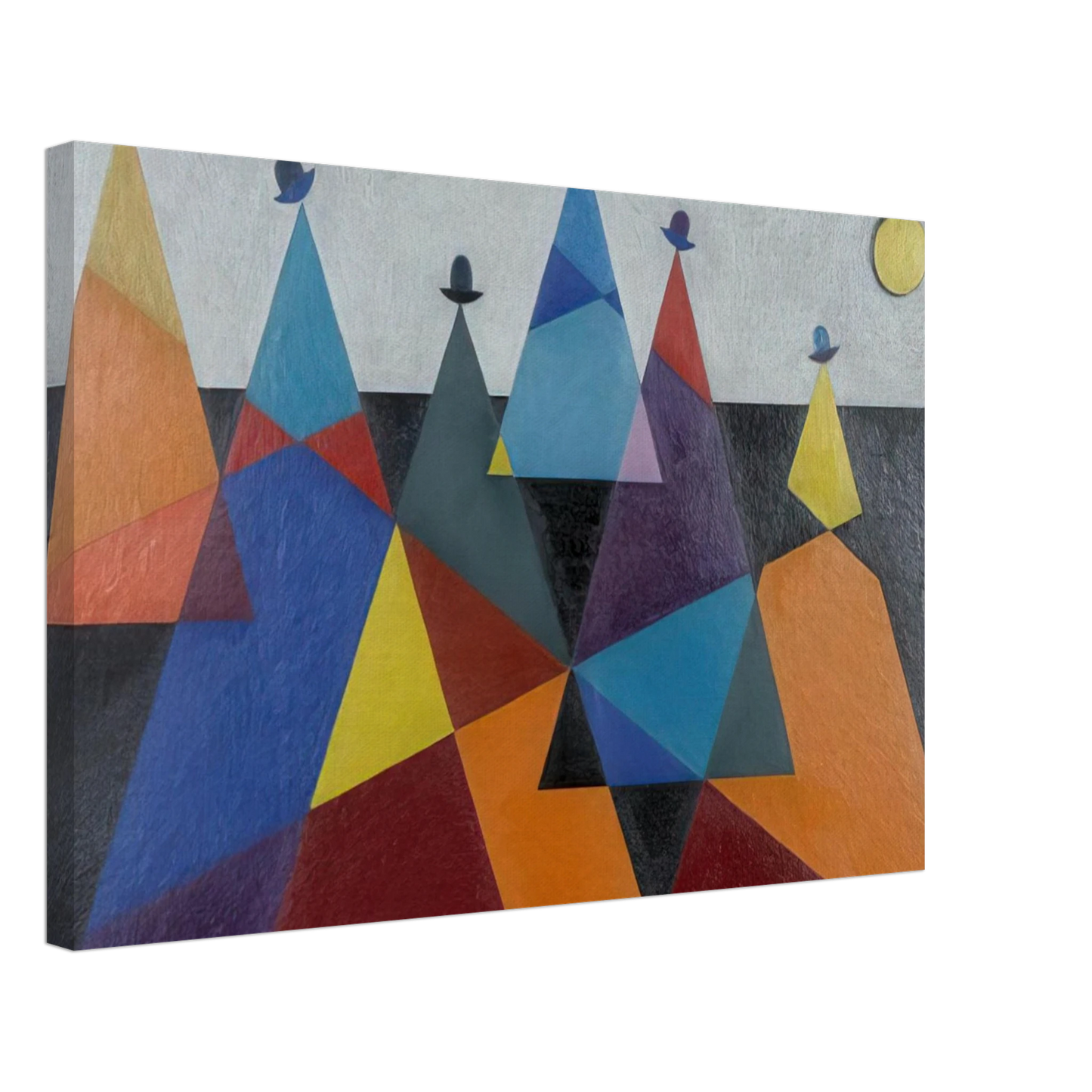 Omar Rayo - Untitled Mountains - 1955 Canvas - 40x60 cm / 16x24 inches-canvas