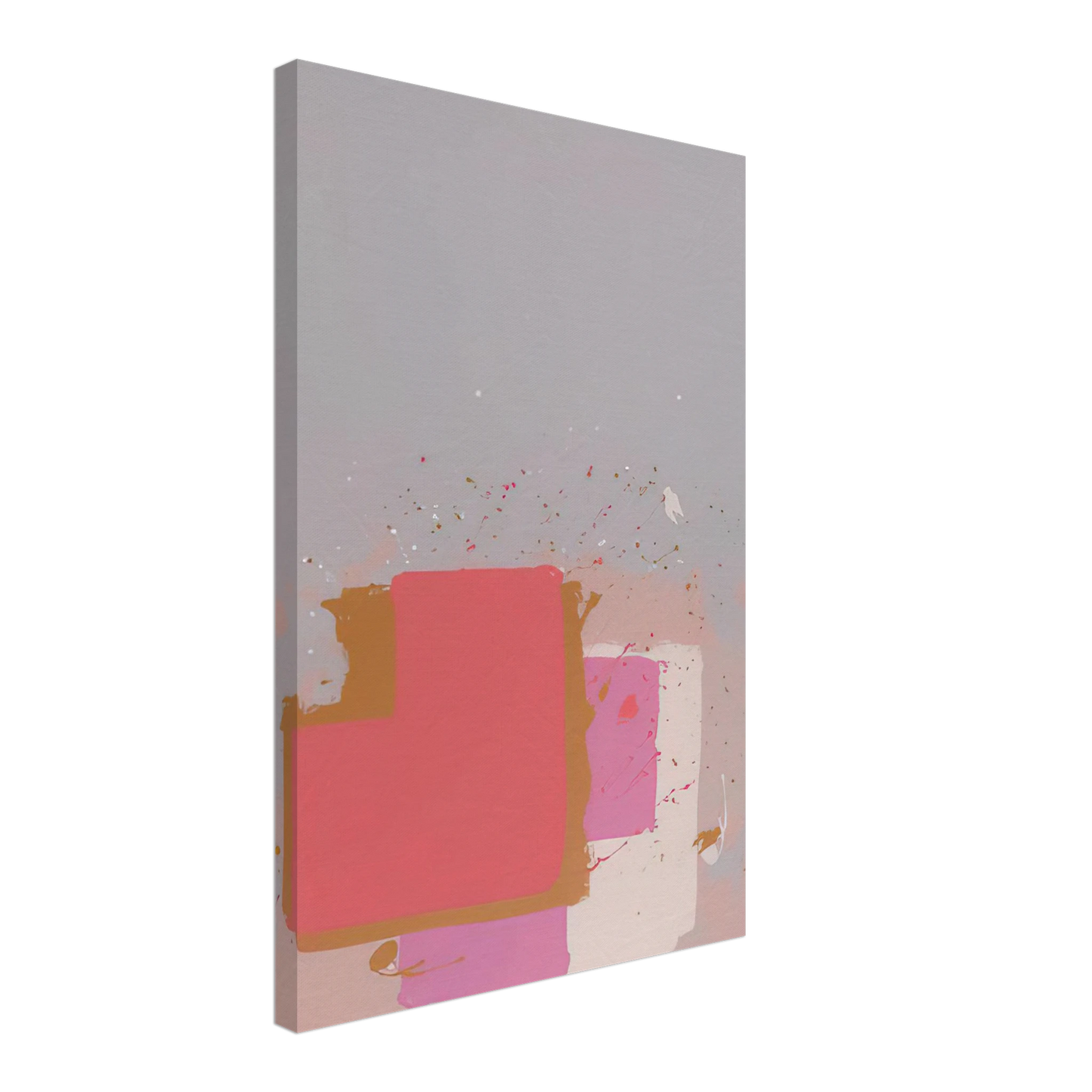 John Hoyland - Red Black on Grey - 1971 Canvas - 40x60 cm / 16x24 inches-canvas