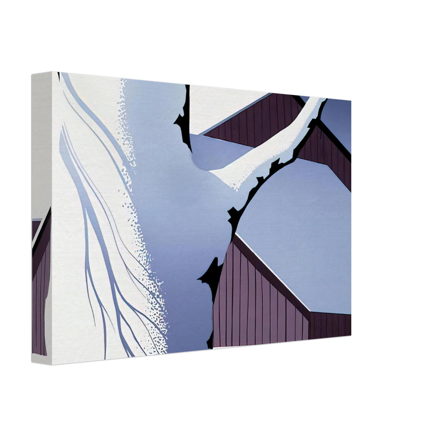 Eyvind Earle - Red Barn and Tree Trunk Canvas - 70x100 cm / 28x40 inches-canvas