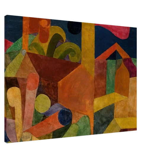Paul Klee - LANDSCAPE WITH FLAGS 1914 Canvas - 20x30 cm / 8x12 inches-canvas