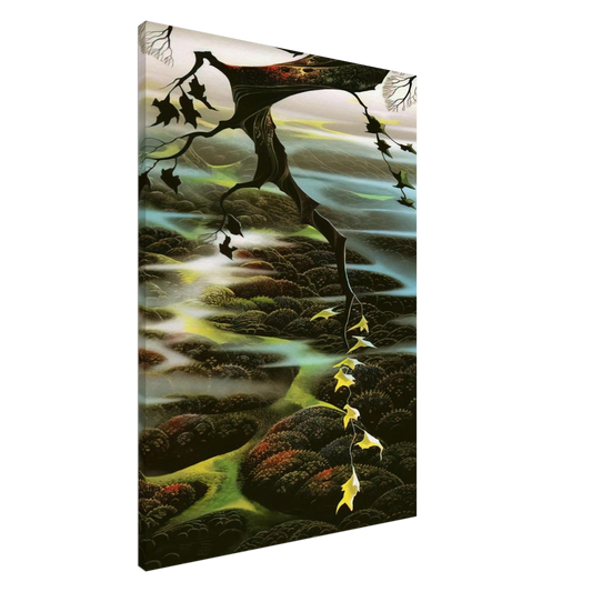 Eyvind Earle - Fog Laced Hills Canvas - 20x30 cm / 8x12 inches-canvas