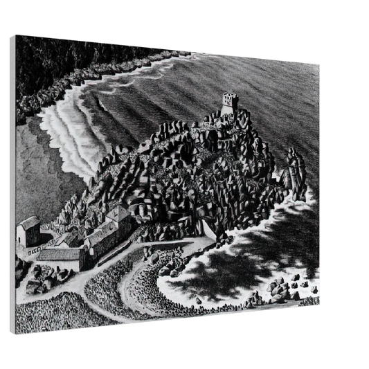 MC Escher - GULF OF PORTO CORSICA DECEMBER 1933 1933 Canvas - 20x30 cm / 8x12 inches-canvas
