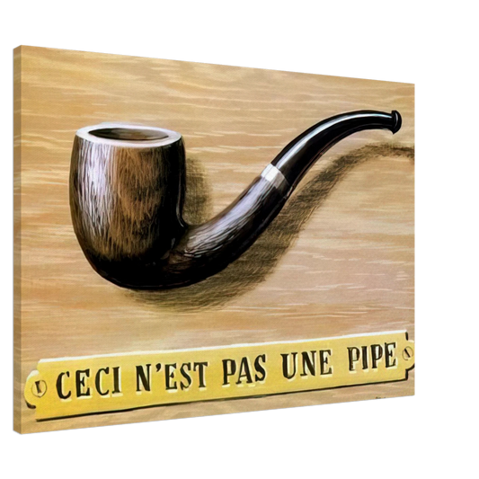 Rene Magritte - THE TREACHERY OF IMAGES THIS IS NOT A PIPE 1966 Canvas - 20x30 cm / 8x12 inches-canvas