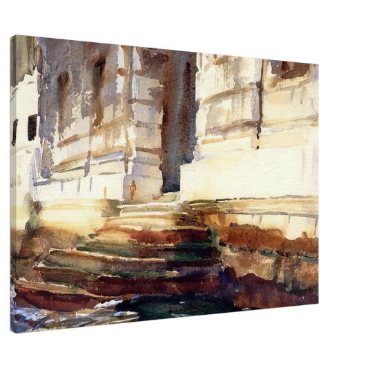 John Singer Sargent - Steps of a Palace Canvas - 20x30 cm / 8x12 inches-canvas