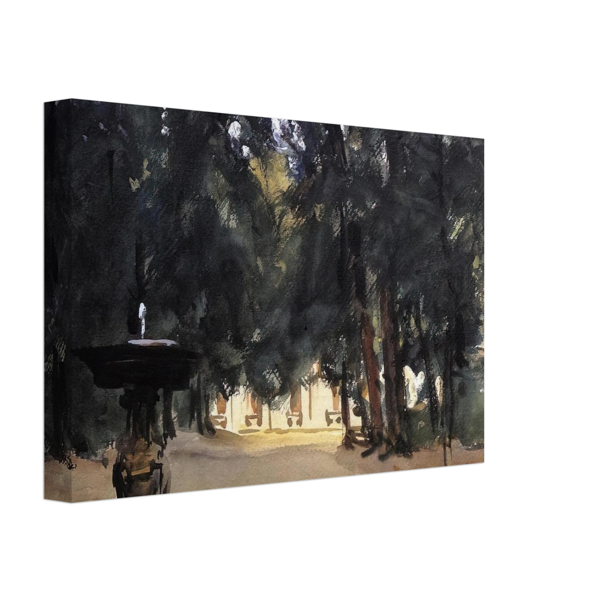 John Singer Sargent - Villa Torlonia Fountain Canvas - 40x60 cm / 16x24 inches-canvas