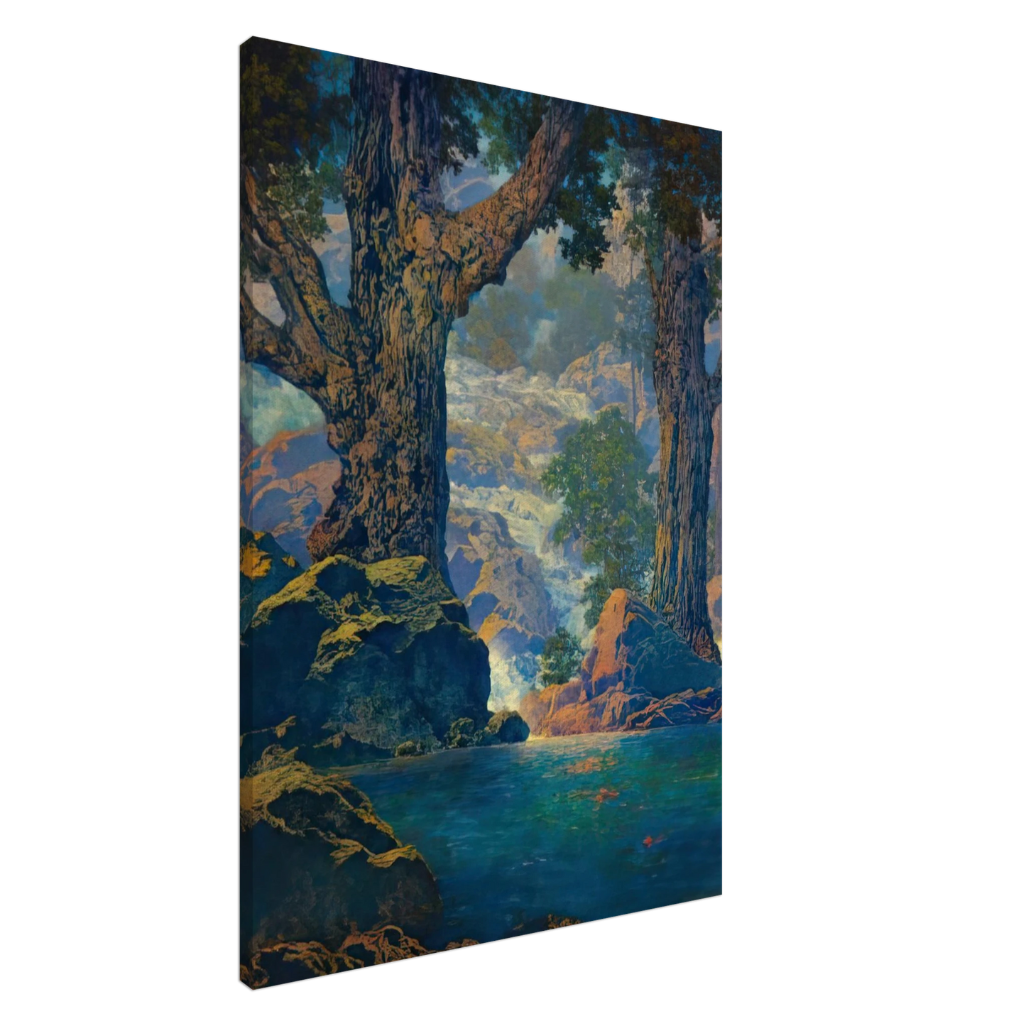 Maxfield Parrish - Cascades Quiet Solitude Canvas - 20x30 cm / 8x12 inches-canvas