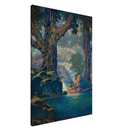 Maxfield Parrish - Cascades Quiet Solitude Canvas - 20x30 cm / 8x12 inches-canvas
