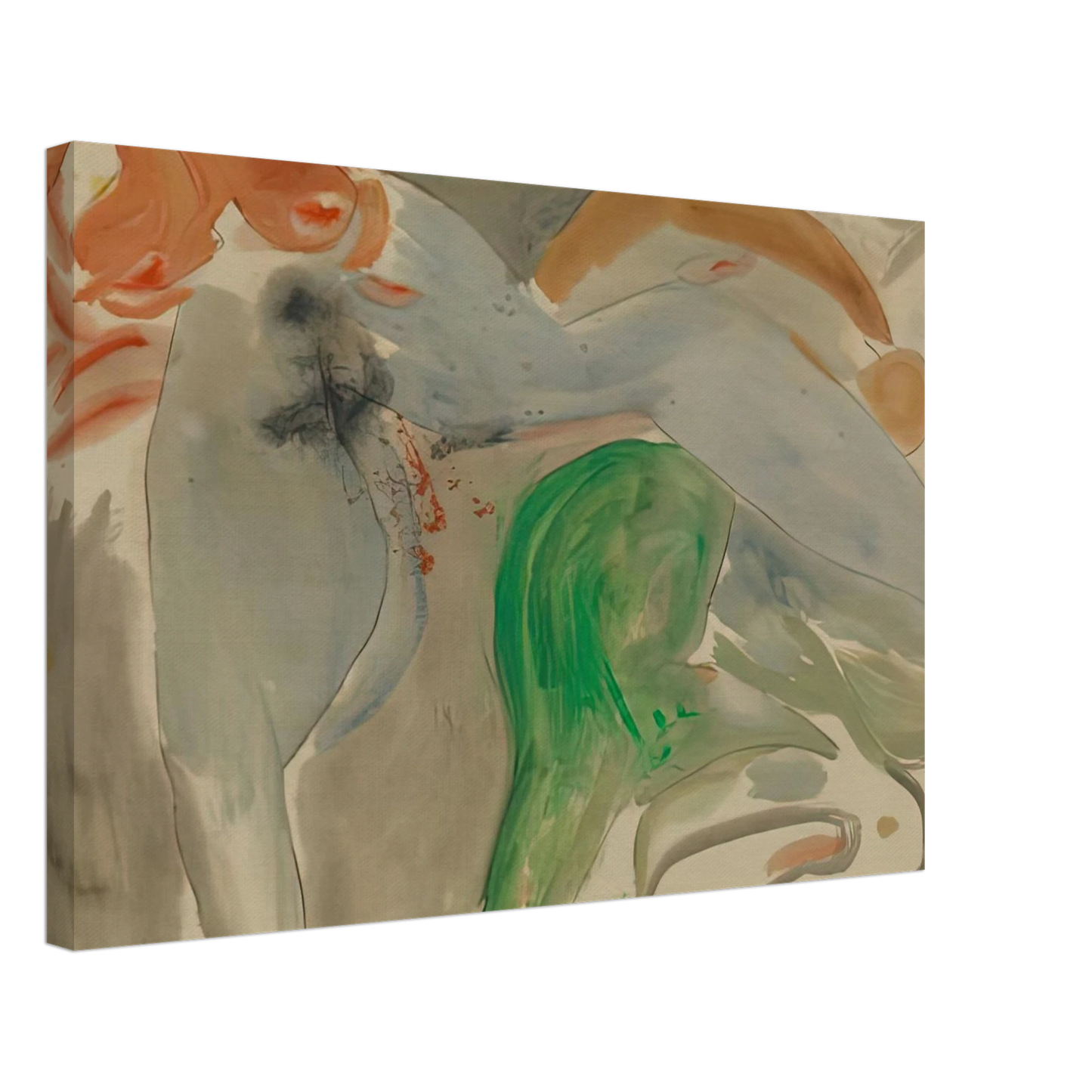 Helen Frankenthaler - Scene with Nude, 1952- Canvas - 40x60 cm / 16x24 inches-canvas