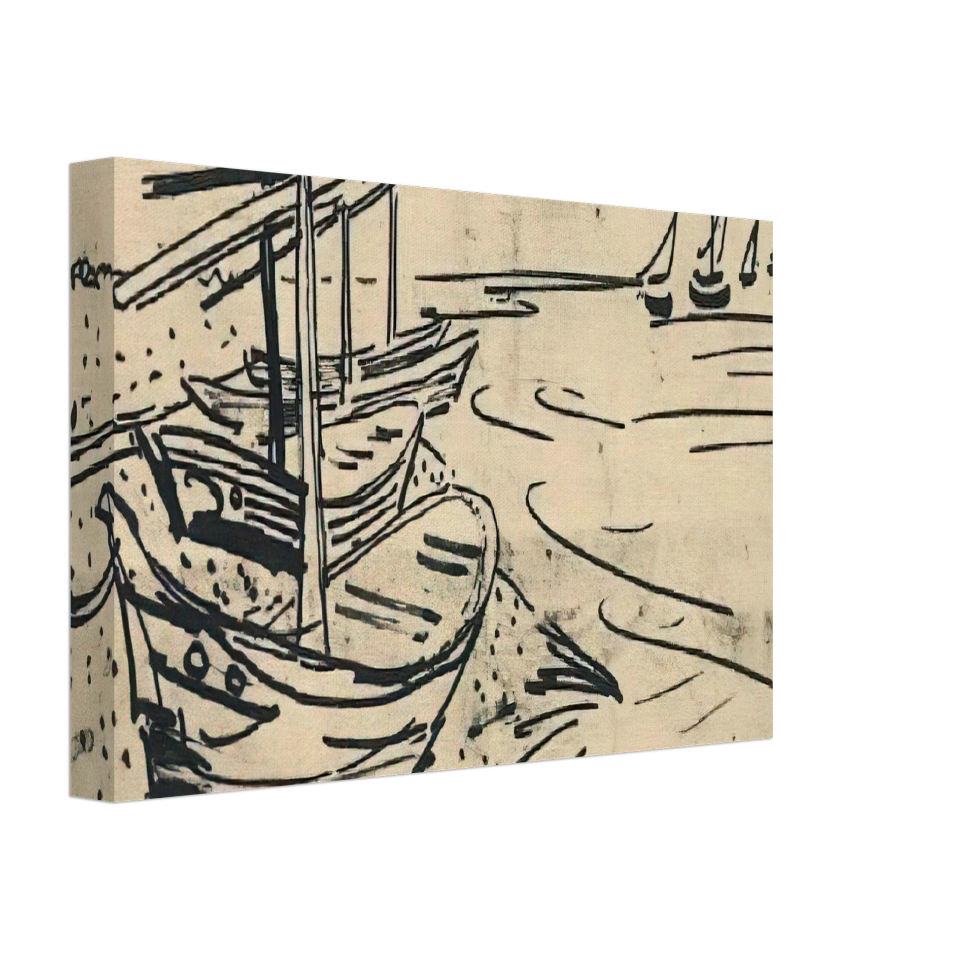 Vincent van Gogh - Fishing Boats on the Beach Canvas - 70x100 cm / 28x40 inches-canvas