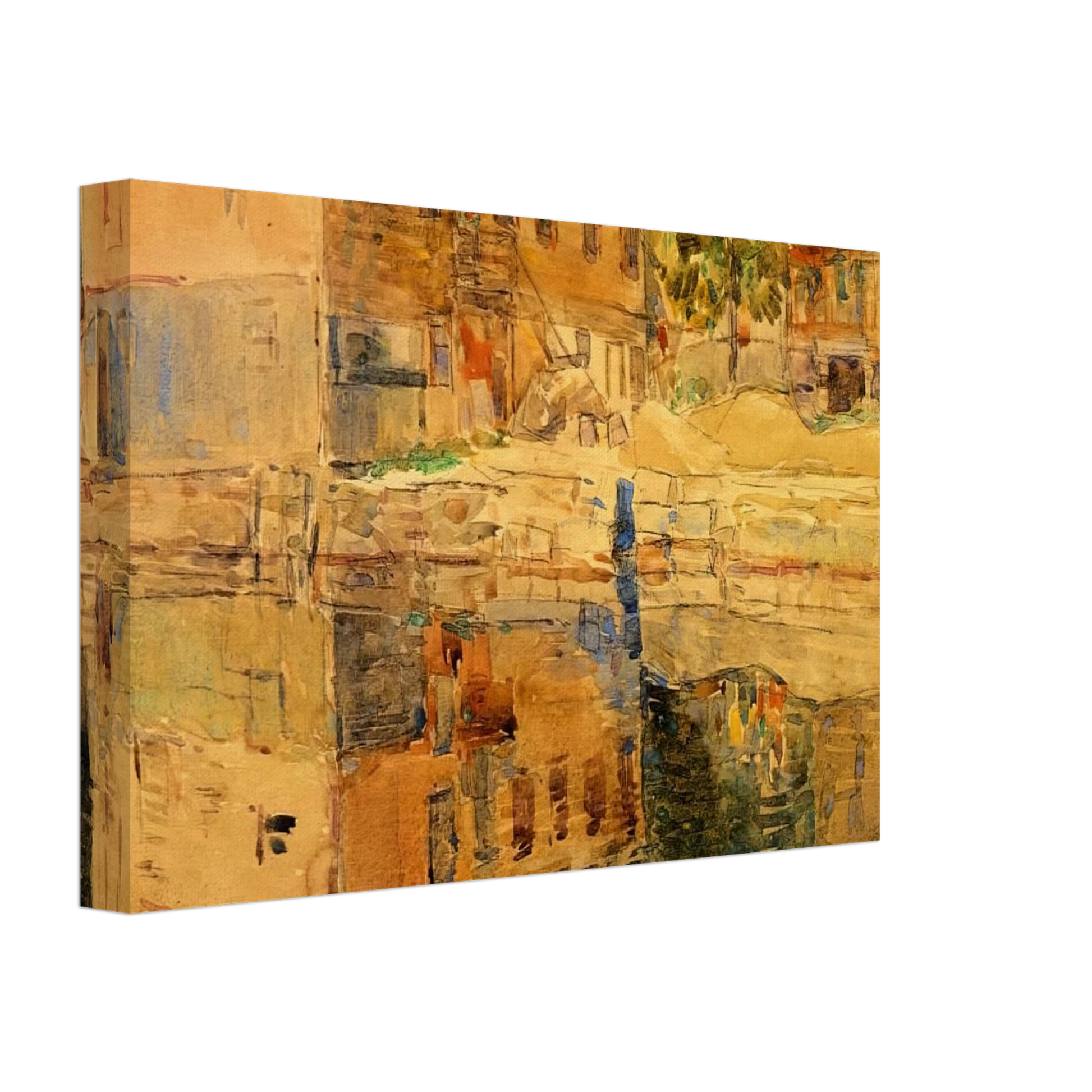 Childe Hassam - The Mirror, Cos Cob, Connecticut Canvas - 40x60 cm / 16x24 inches-canvas