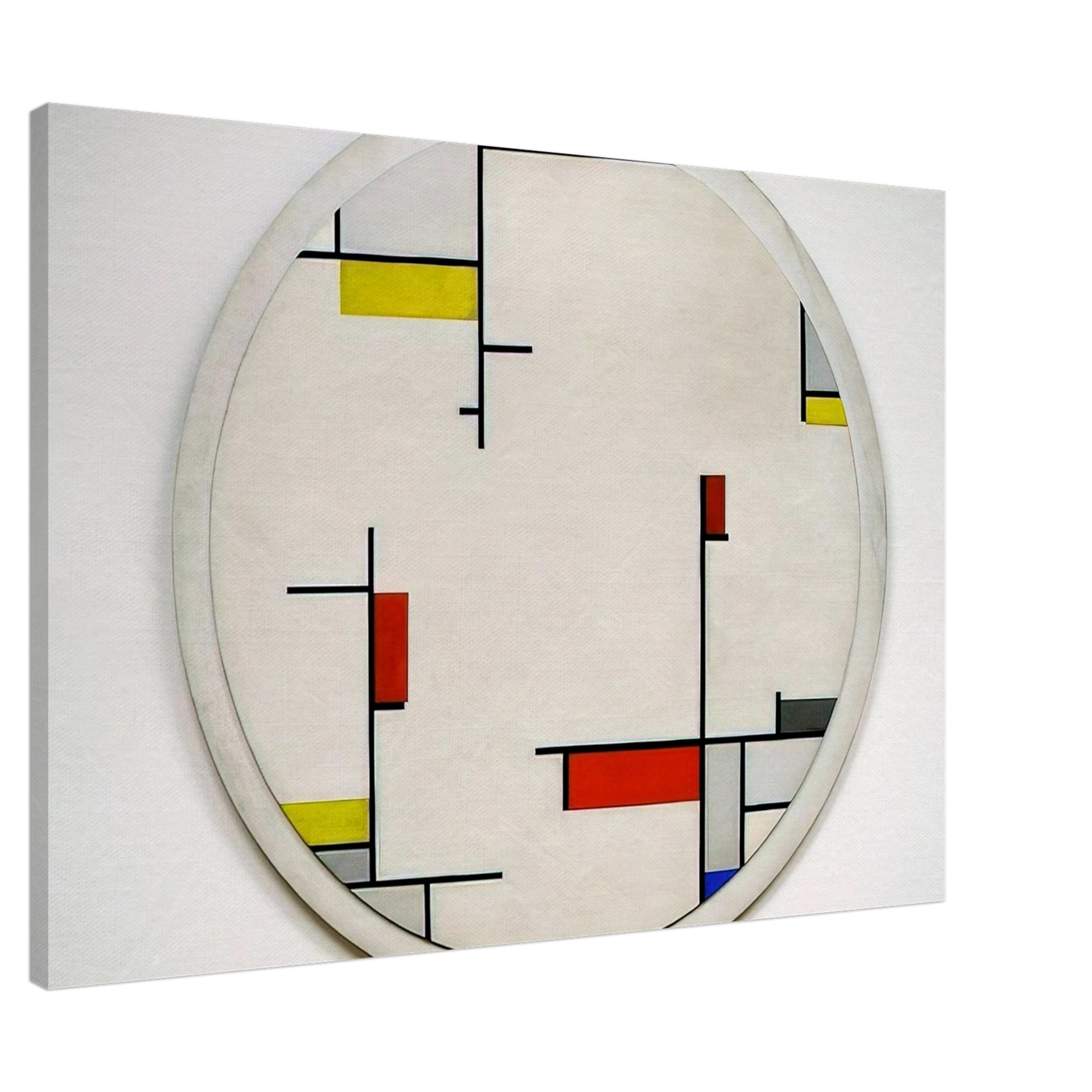 Fritz Glarner - Relational Painting, Tondo #1 - 1944 Canvas - 20x30 cm / 8x12 inches-canvas