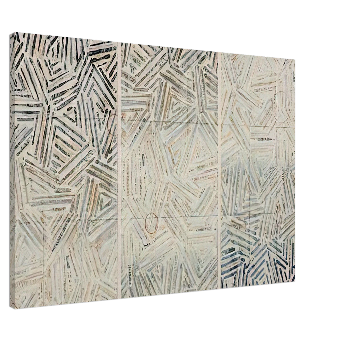 Jasper Johns - BETWEEN THE CLOCK AND THE BED 1989 Canvas - 20x30 cm / 8x12 inches-canvas