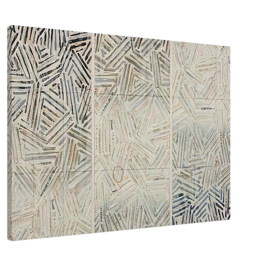 Jasper Johns - BETWEEN THE CLOCK AND THE BED 1989 Canvas - 20x30 cm / 8x12 inches-canvas