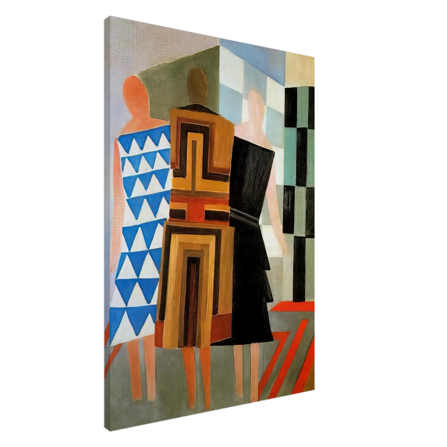 Sonia Delaunay - THREE WOMEN DRESSED SIMULTANEOUSLY Canvas - 20x30 cm / 8x12 inches-canvas