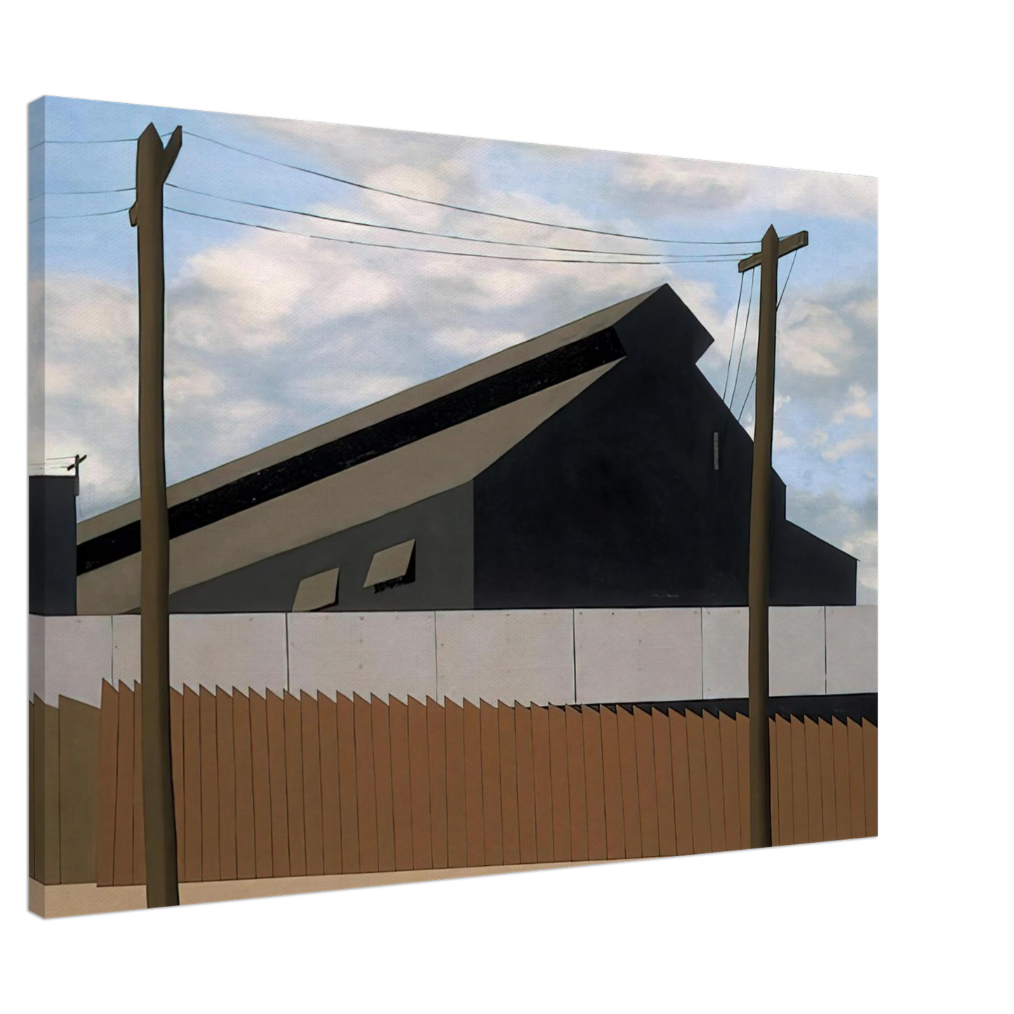 Ralston Crawford - Steel Foundry, Coatesville, Pa. - 1937 Canvas - 20x30 cm / 8x12 inches-canvas