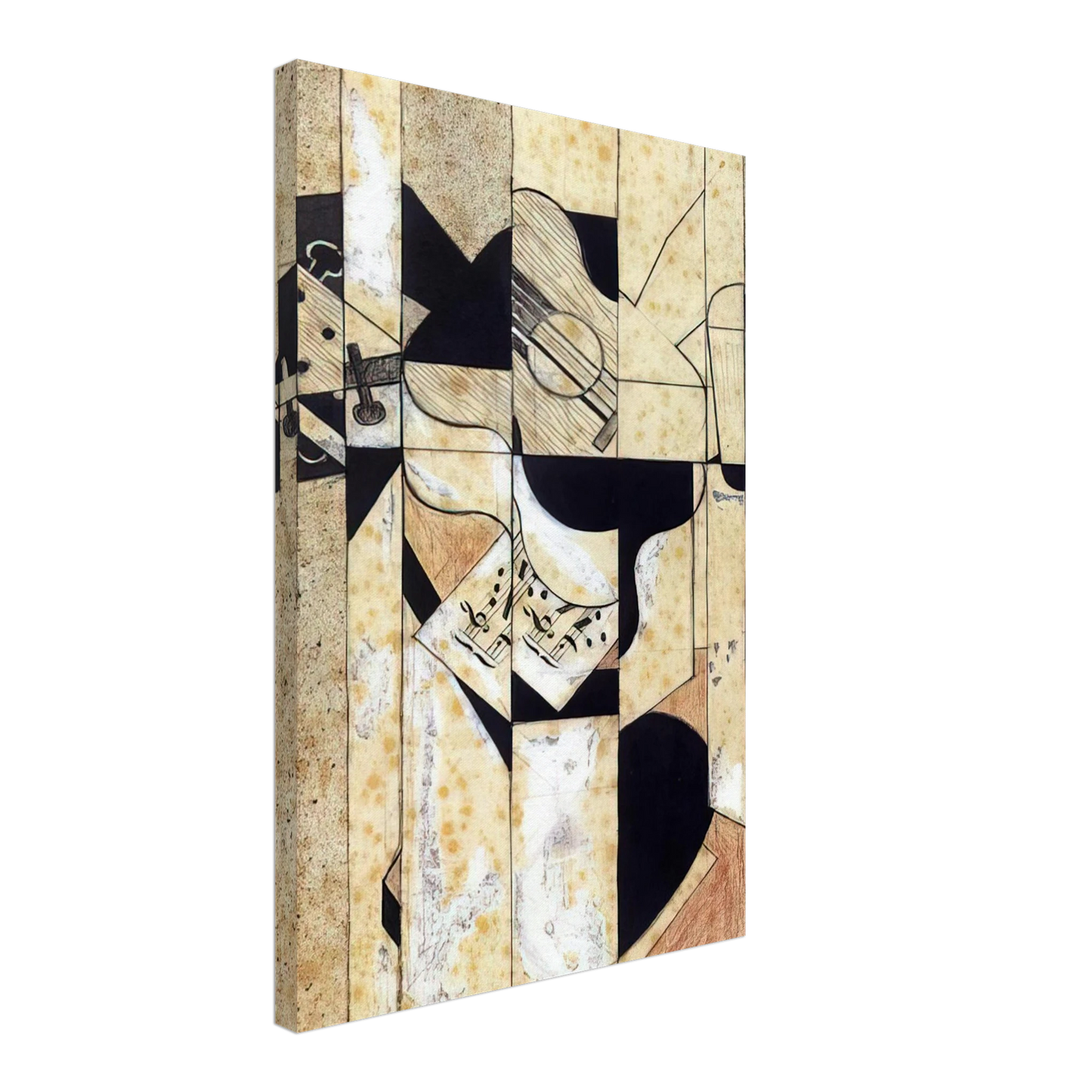 Juan Gris - GUITAR AND GLASS 1912 Canvas - 40x60 cm / 16x24 inches-canvas