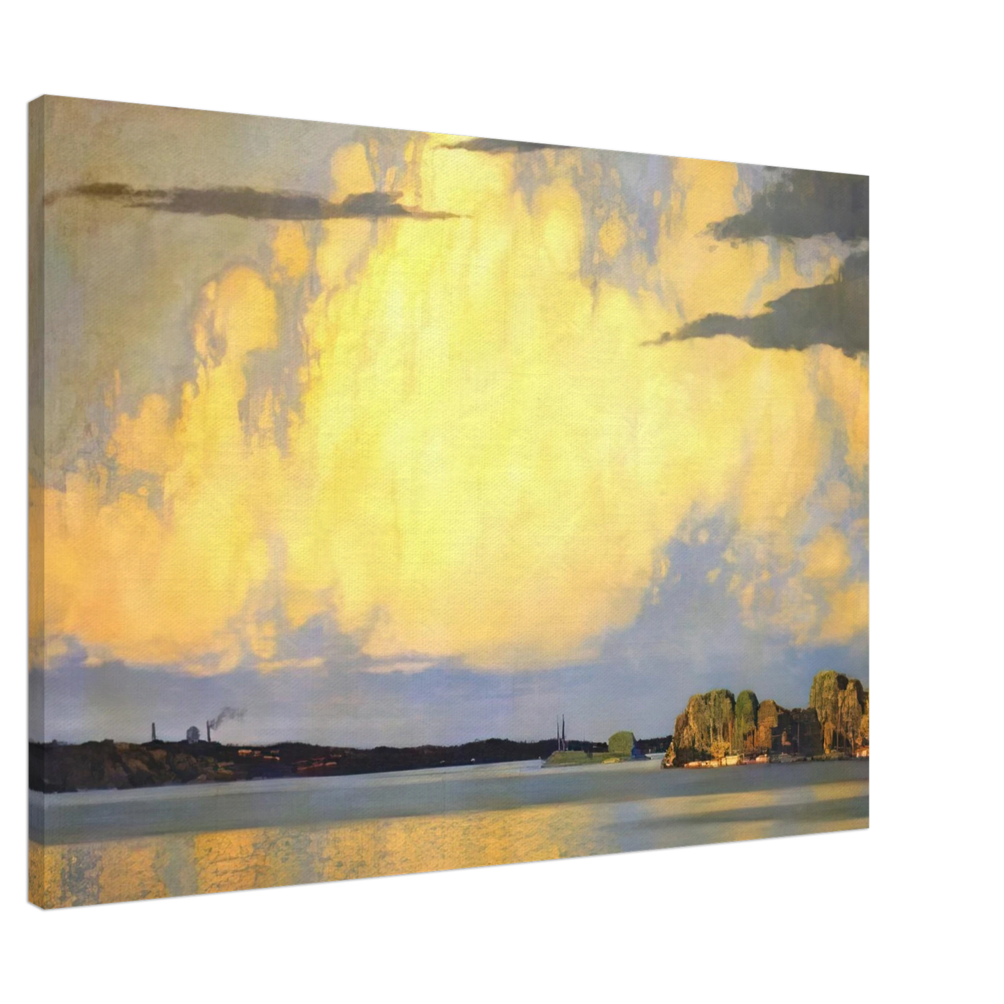 Frank Johnston - Serenity Lake of the Woods - 1922 Canvas - 20x30 cm / 8x12 inches-canvas