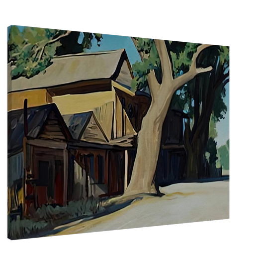 Maynard Dixon - OLD CHINATOWN CARSON CITY NEVADA 1937 Canvas - 20x30 cm / 8x12 inches-canvas