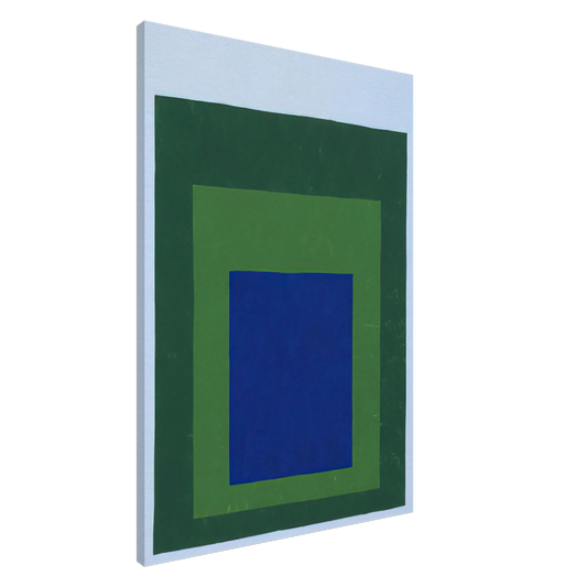 Josef Albers - HOMAGE TO THE SQUARE BLUE GREEN 1950 Canvas - 20x30 cm / 8x12 inches-canvas