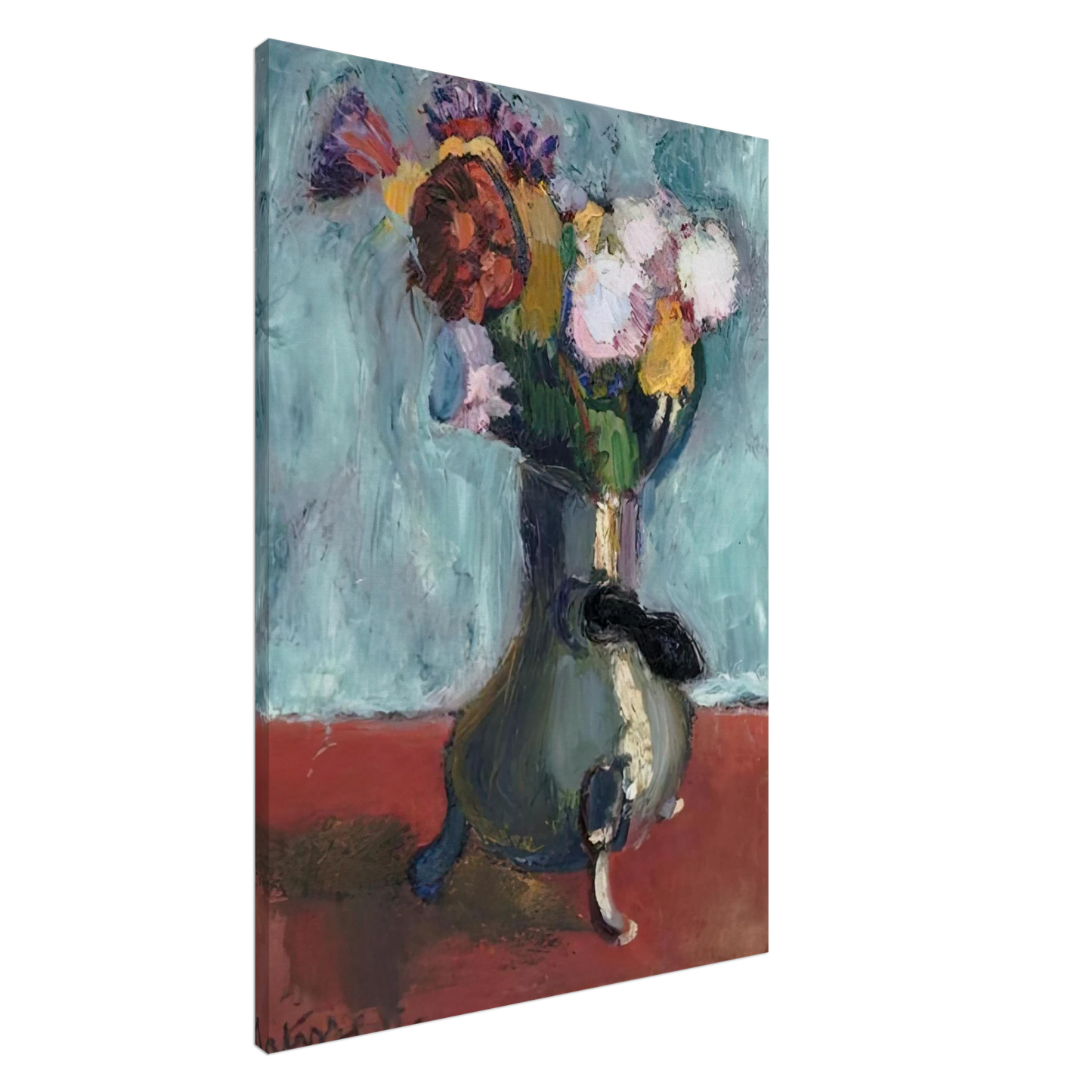 Henri Matisse - BOUQUET OF FLOWERS IN CHOCOLATE 1902 Canvas - 20x30 cm / 8x12 inches-canvas