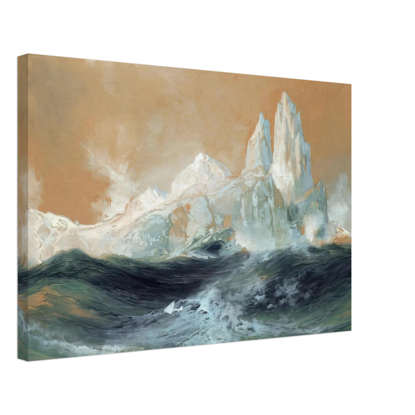 Thomas Moran - Icebergs Canvas - 70x100 cm / 28x40 inches-canvas