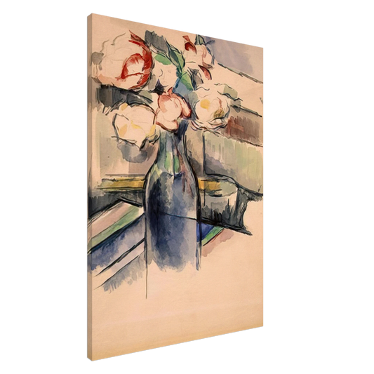 Paul Cezanne - Roses in a Bottle Canvas - 20x30 cm / 8x12 inches-canvas