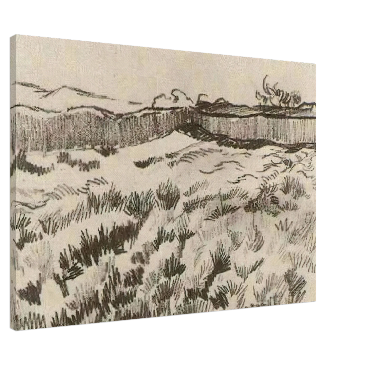 Vincent van Gogh - Enclosed Field Canvas - 20x30 cm / 8x12 inches-canvas
