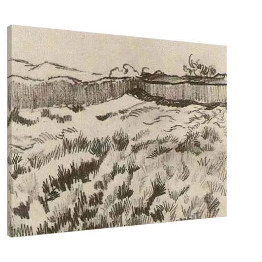 Vincent van Gogh - Enclosed Field Canvas - 20x30 cm / 8x12 inches-canvas
