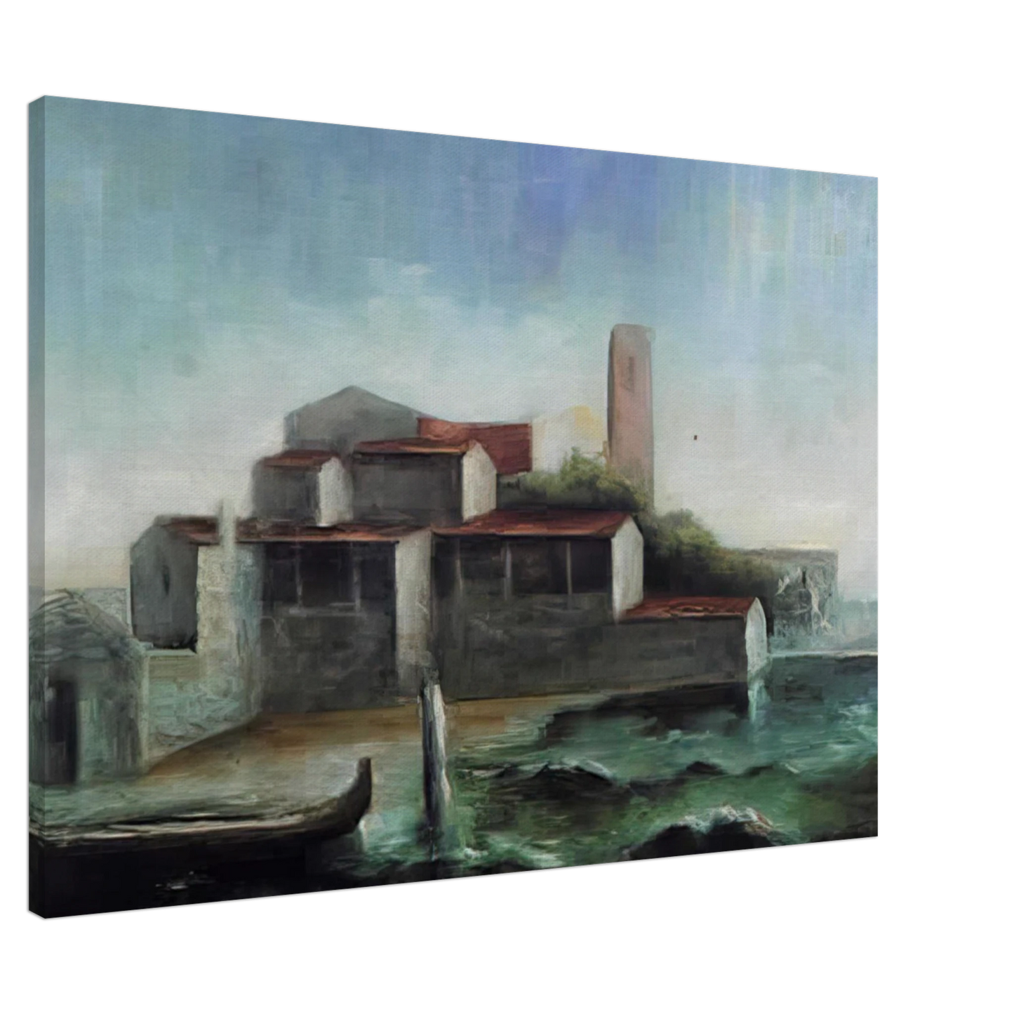 Carlo Carra - LO SQUERO DI SAN TROVASO 1938 Canvas - 20x30 cm / 8x12 inches-canvas