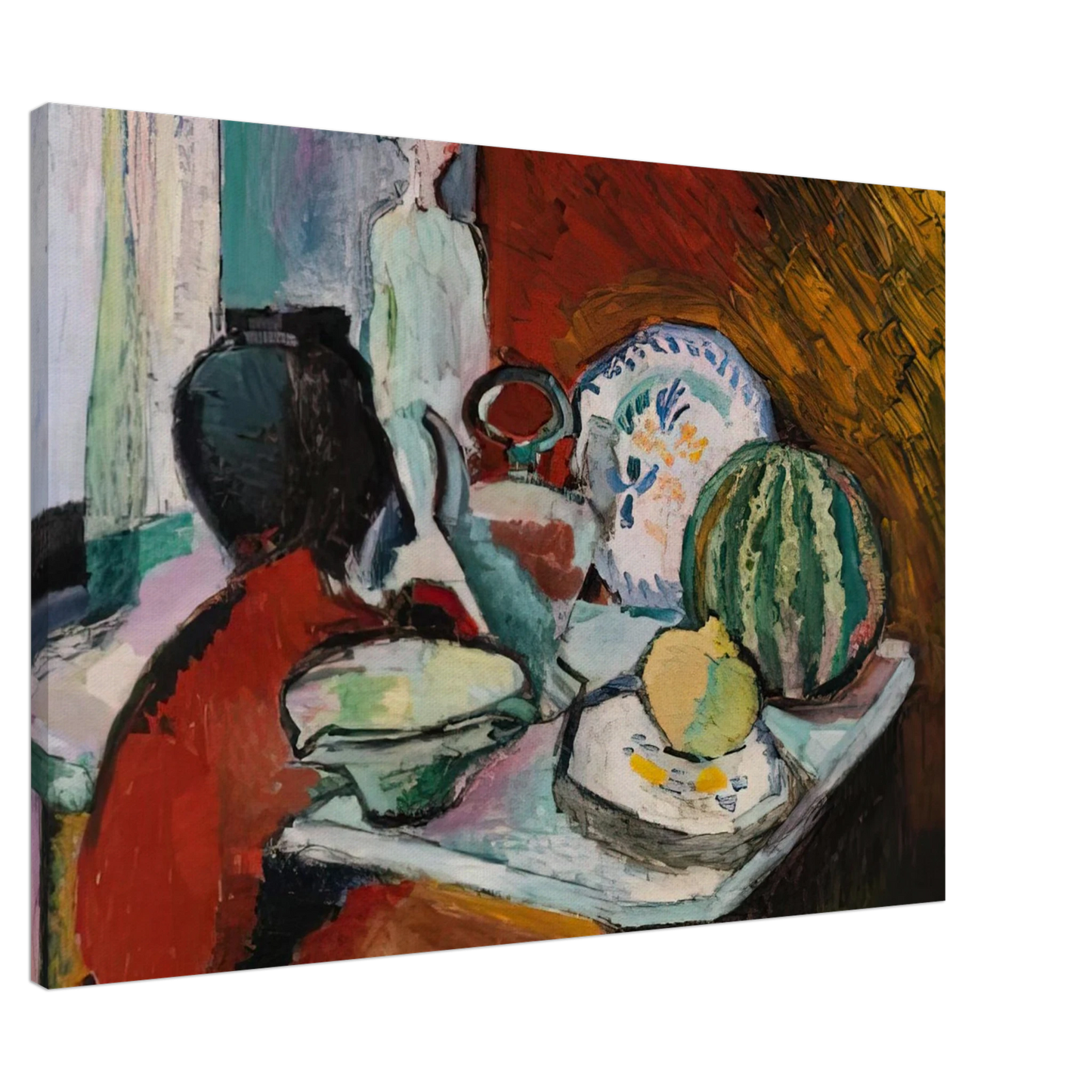 Henri Matisse - DISHES AND MELON 1907 Canvas - 20x30 cm / 8x12 inches-canvas