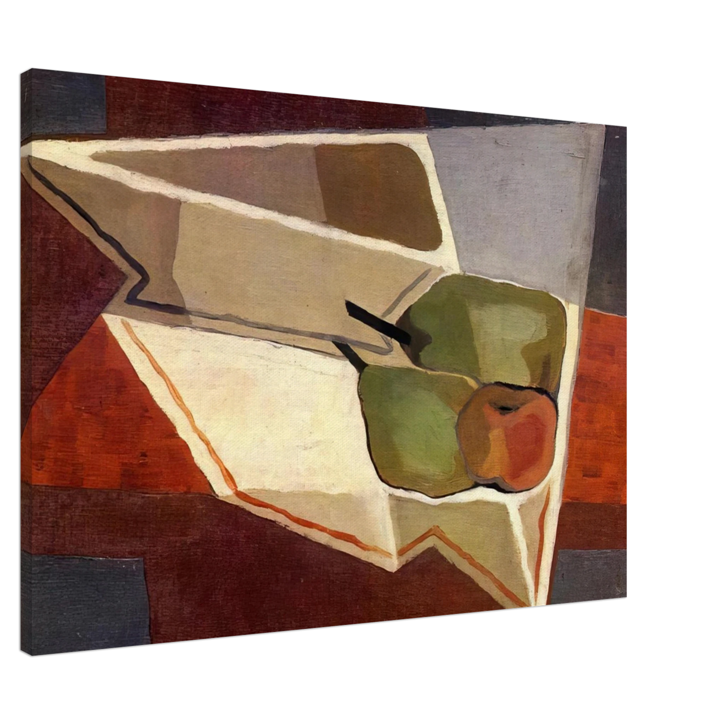 Juan Gris - FRUIT WITH BOWL 1926 Canvas - 20x30 cm / 8x12 inches-canvas
