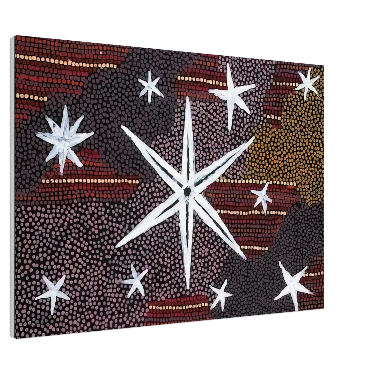 Clifford Possum Tjapaltjarri - Reve Etoile - 2001 Canvas - 20x30 cm / 8x12 inches-canvas