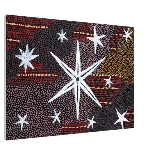 Clifford Possum Tjapaltjarri - Reve Etoile - 2001 Canvas - 20x30 cm / 8x12 inches-canvas