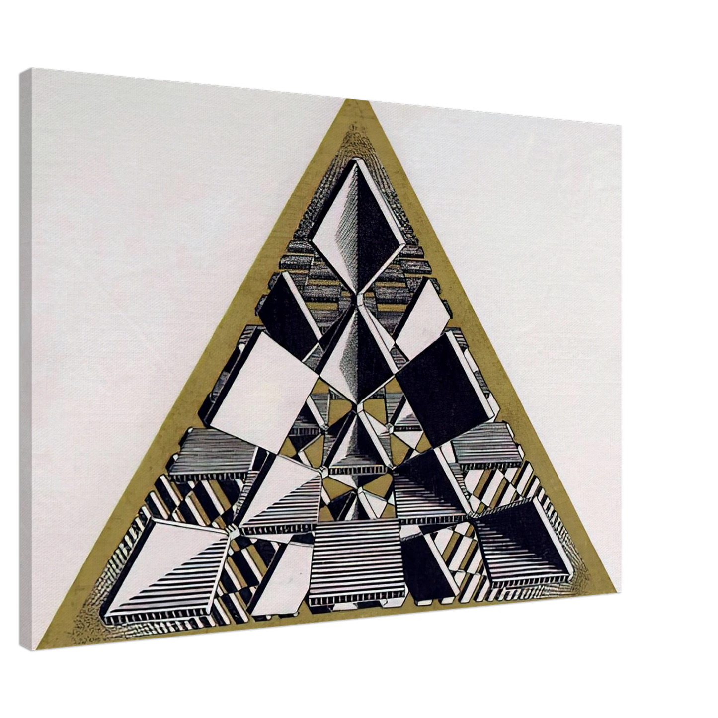 MC Escher - THREE INTERSECTING PLANES COLOUR Canvas - 20x30 cm / 8x12 inches-canvas