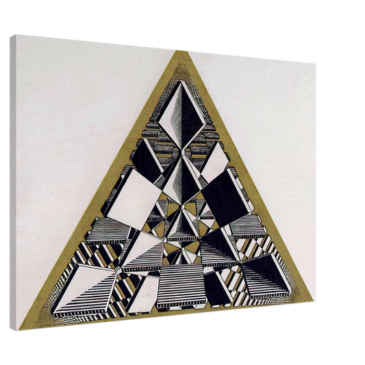 MC Escher - THREE INTERSECTING PLANES COLOUR Canvas - 20x30 cm / 8x12 inches-canvas