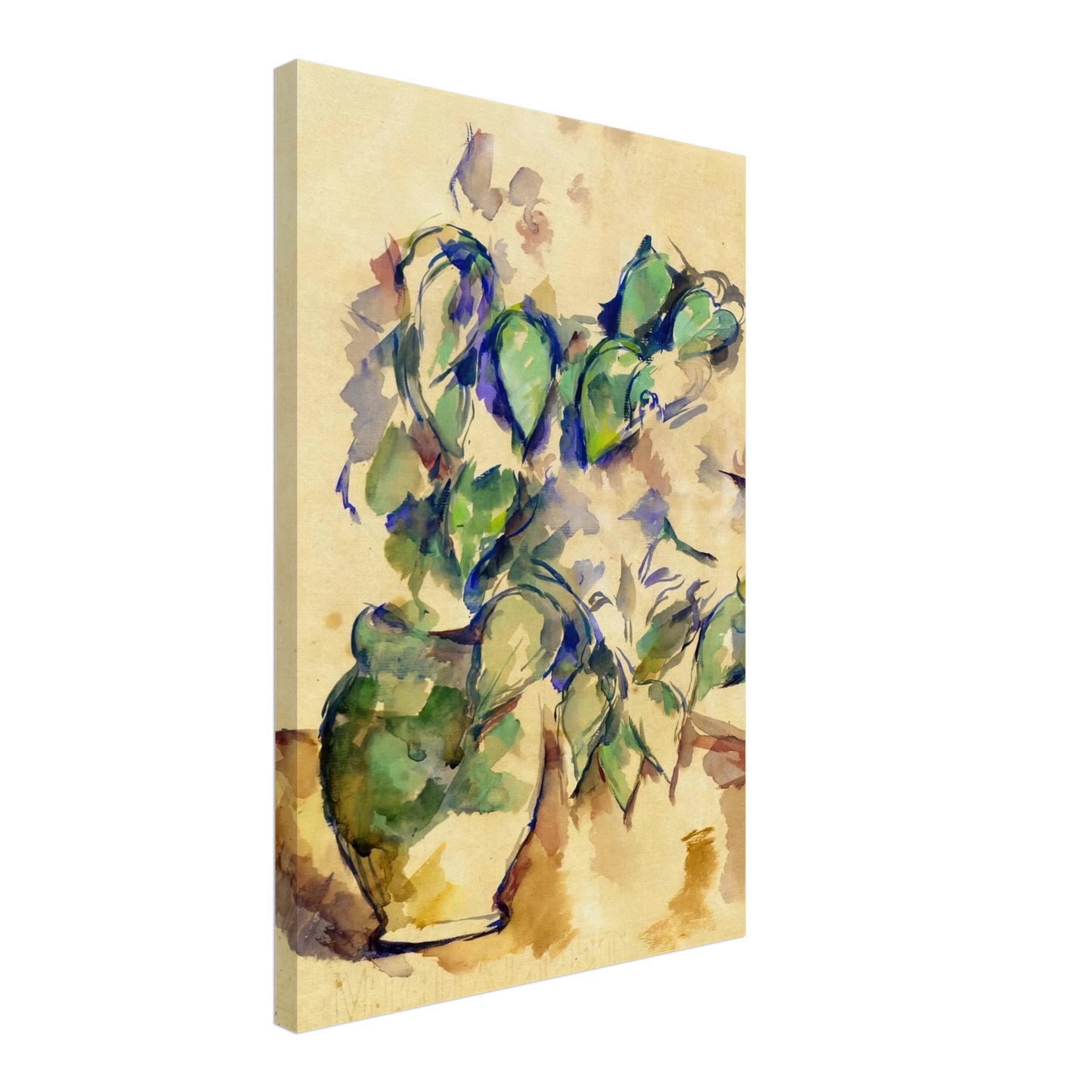 Paul Cezanne - Leaves in a Green Pot Canvas - 70x100 cm / 28x40 inches-canvas