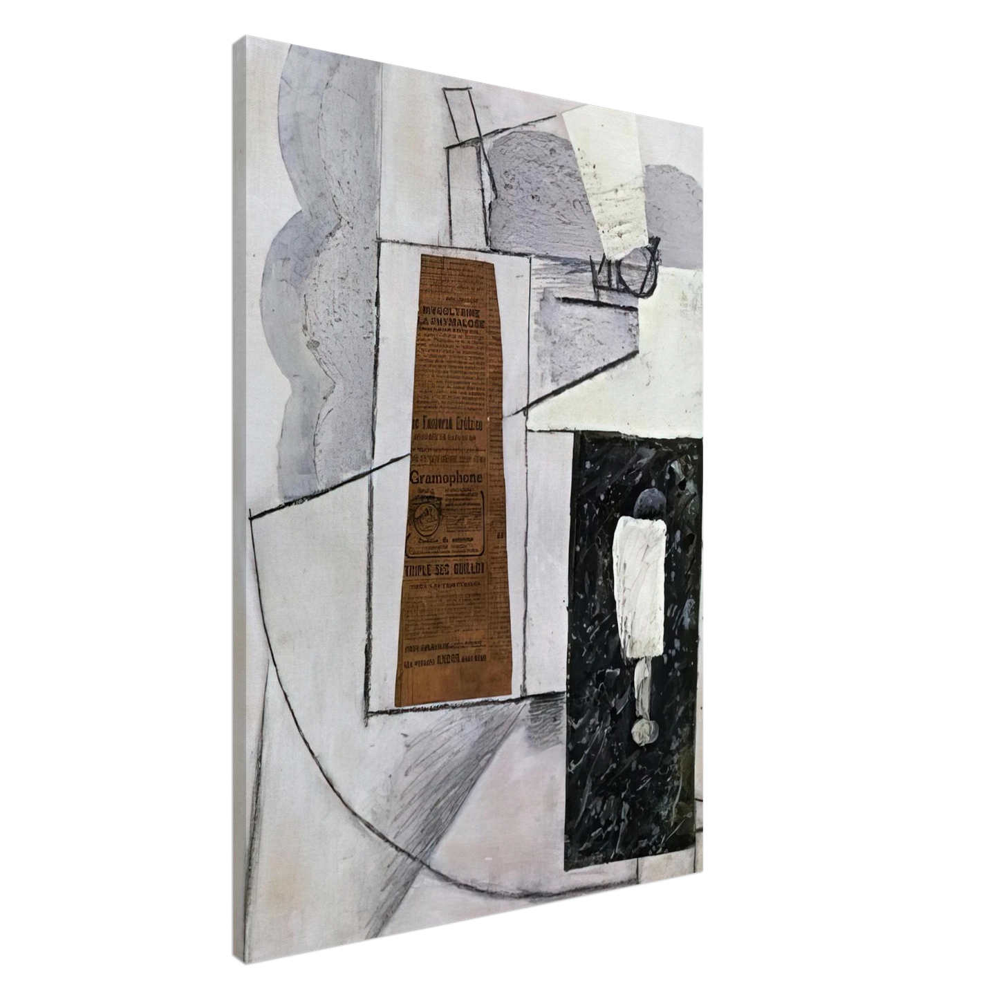 Juan Gris - BOTTLE AND GLASS 1 Canvas - 20x30 cm / 8x12 inches-canvas