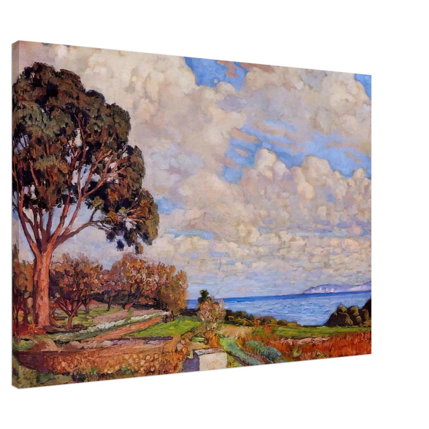 Theo van Rysselberghe - LARGE TREE NEAR THE SEA 1919 Canvas - 20x30 cm / 8x12 inches-canvas
