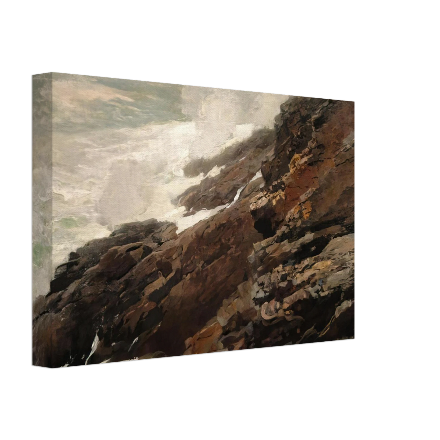 Winslow Homer - HIGH CLIFF COAST OF MAINE Canvas - 70x100 cm / 28x40 inches-canvas