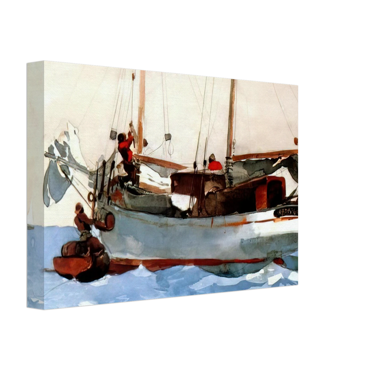 Winslow Homer - TAKING ON WET PROVISIONS Canvas - 70x100 cm / 28x40 inches-canvas