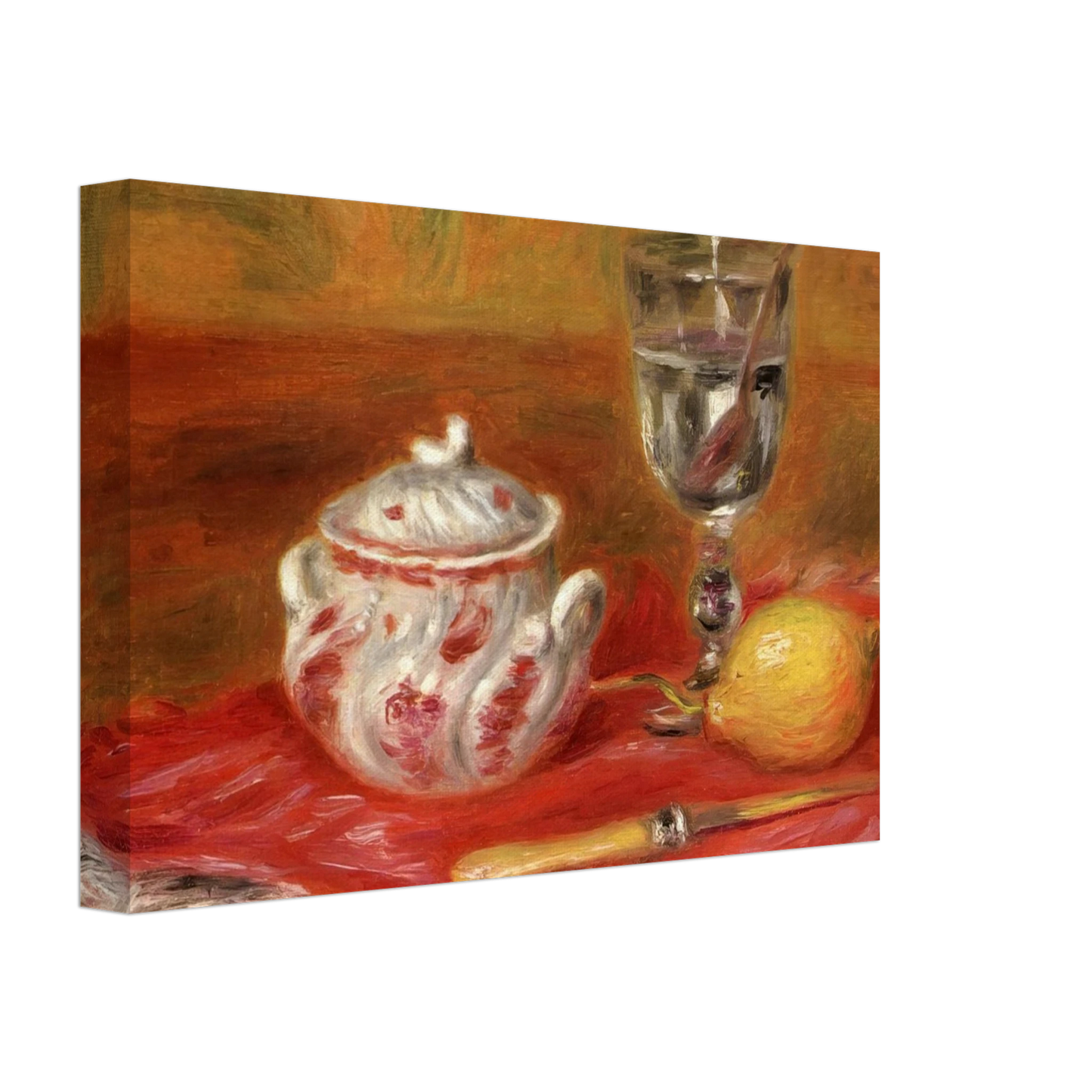 Pierre-Auguste Renoir - Still LIfe with Glass and Lemon Canvas - 70x100 cm / 28x40 inches-canvas