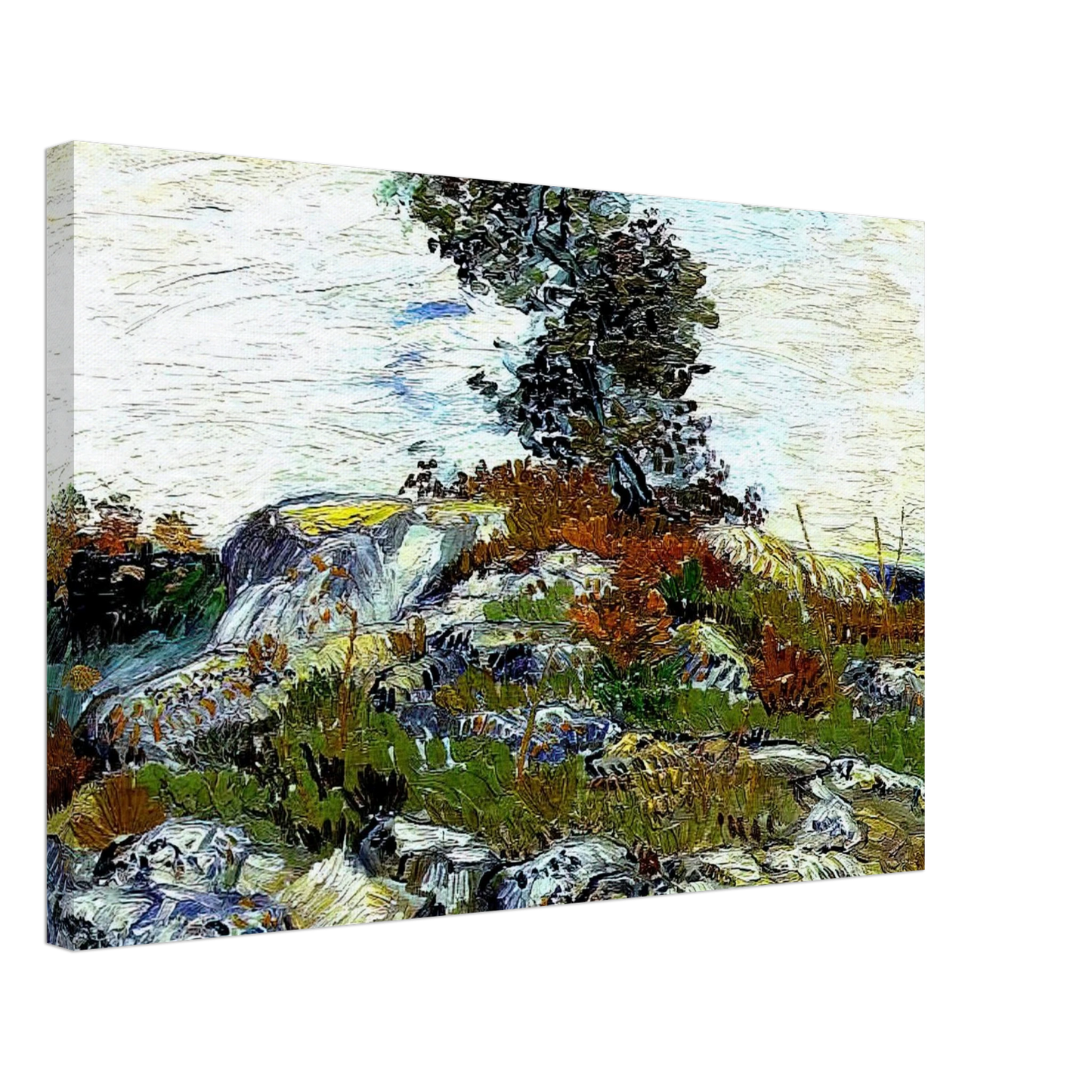 Vincent van Gogh - The Rocks with Oak tree Canvas - 40x60 cm / 16x24 inches-canvas