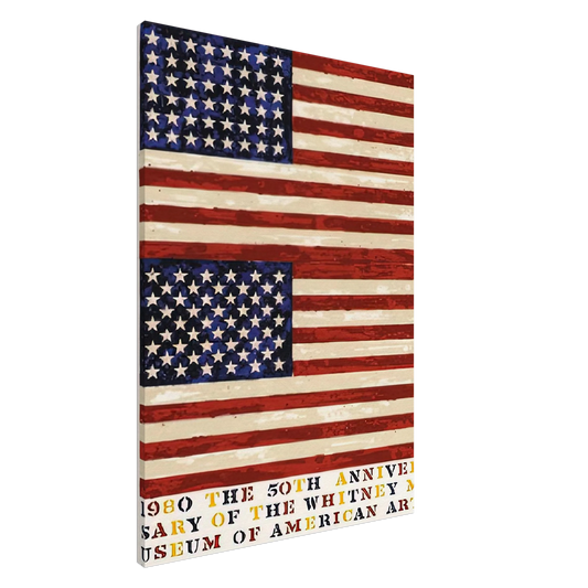 Jasper Johns - TWO FLAGS WHITNEY ANNIVERSARY ULAE 207 1980 Canvas - 20x30 cm / 8x12 inches-canvas