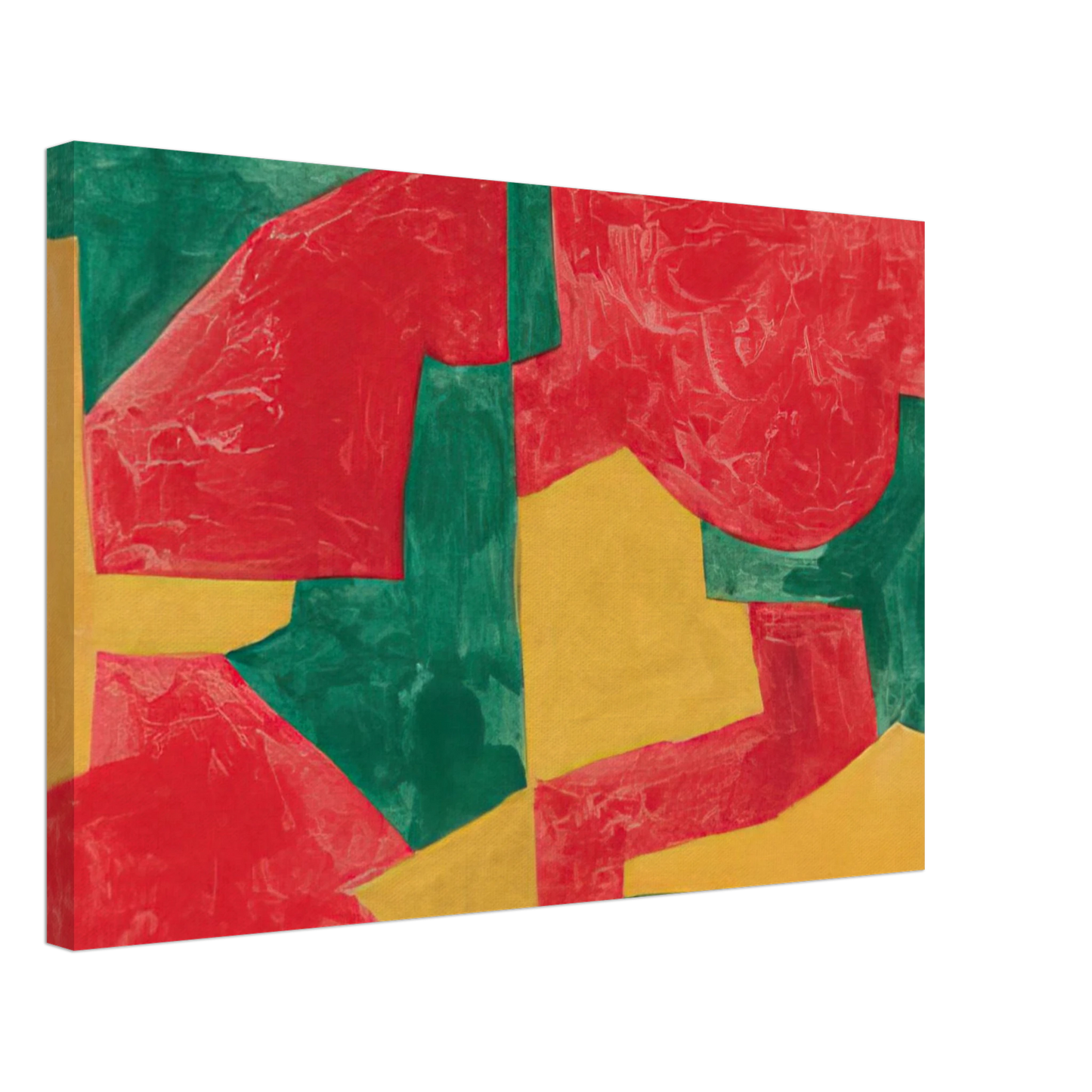 Serge Poliakoff - Composition verte, rouge et jaune - 1964 Canvas - 70x100 cm / 28x40 inches-canvas